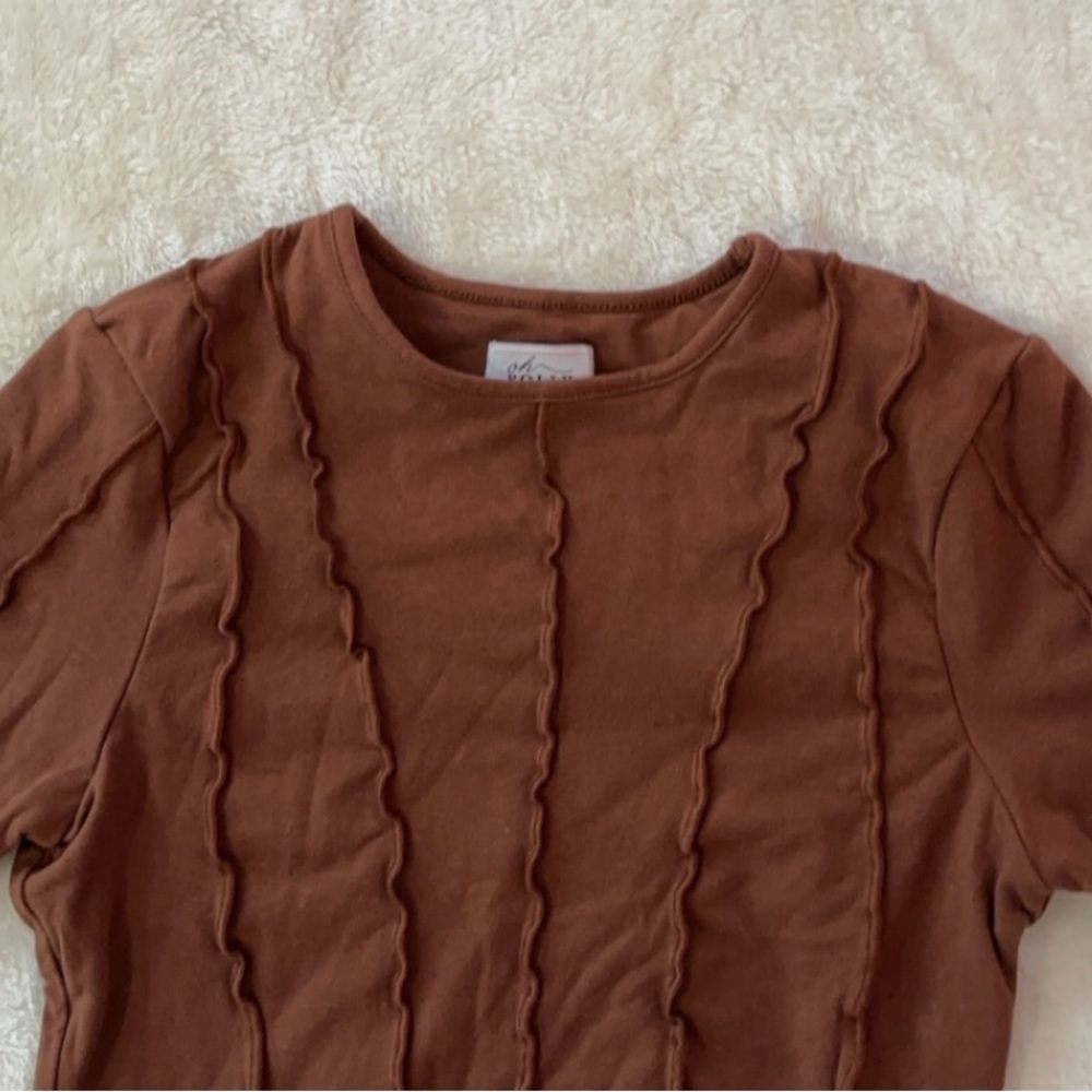 NWOT Oh Polly Exposed Seam Asymmetric Crop Top - Picture 6 of 10